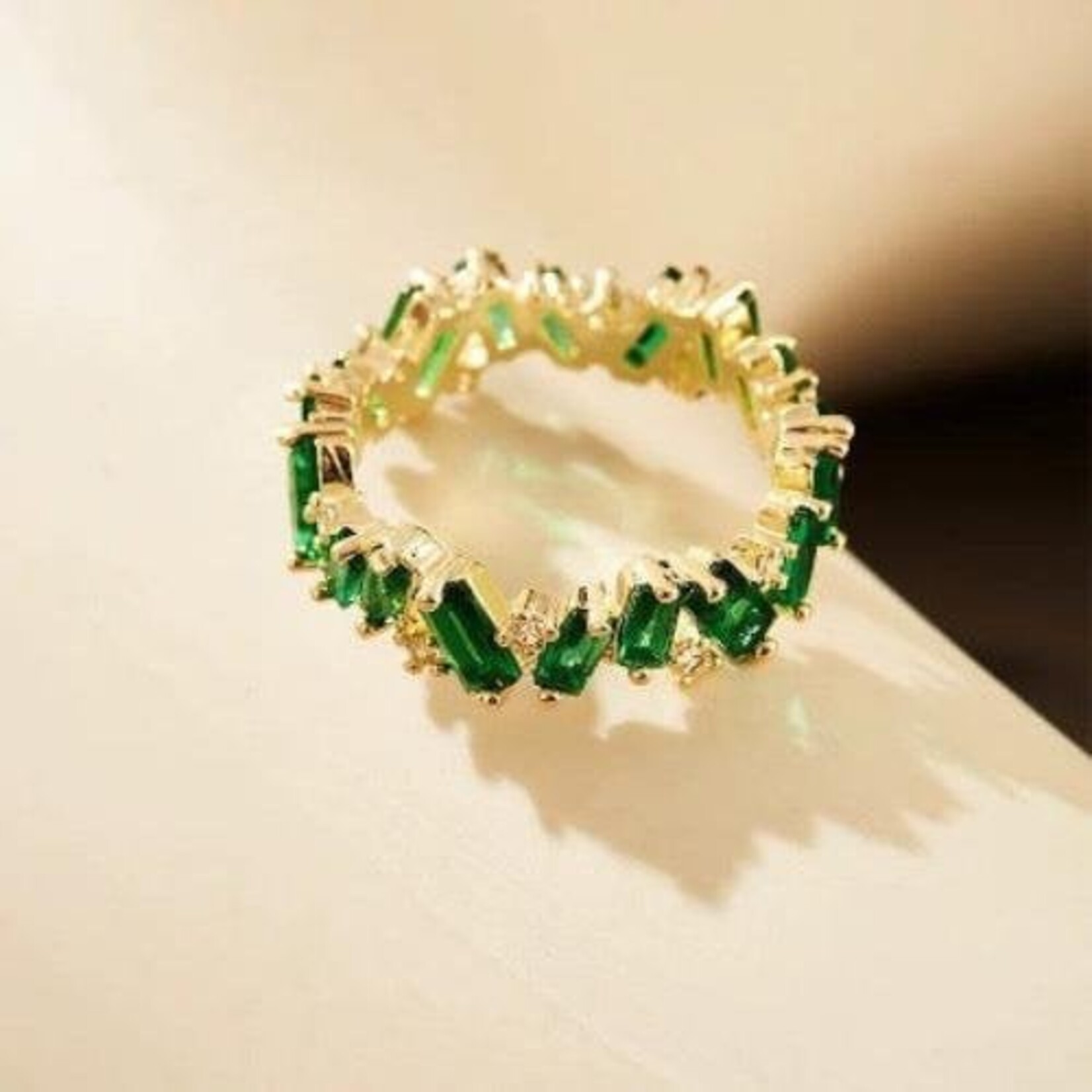 CiCi'De Jewelry Amsterdam Emerald Floral Hoop - Royal Emerald-geslepen ring