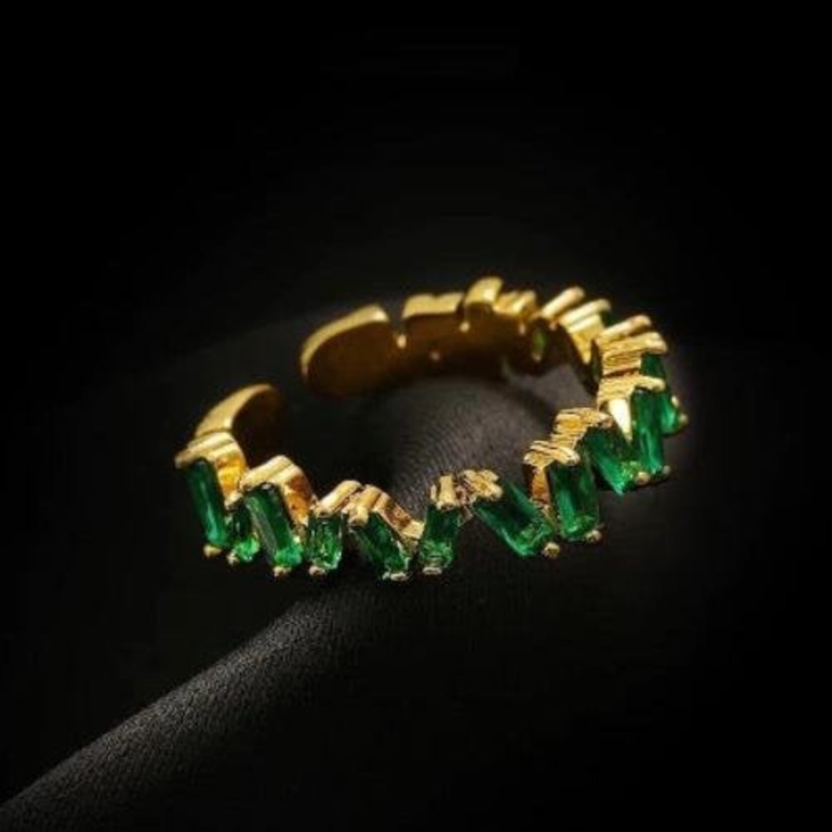 CiCi'De Jewelry Amsterdam Emerald Floral Hoop - Royal Emerald-geslepen ring