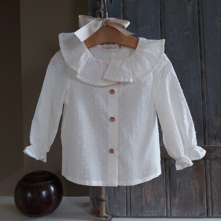 La Petite Blossom Blouse plumeti wit