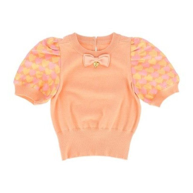Angel's Face Anais s/s knit apricot hearts