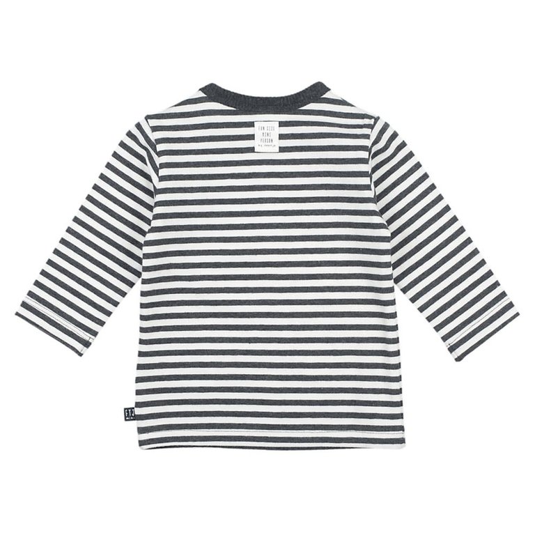 Feetje Longsleeve | streep | mini person | Antraciet melange