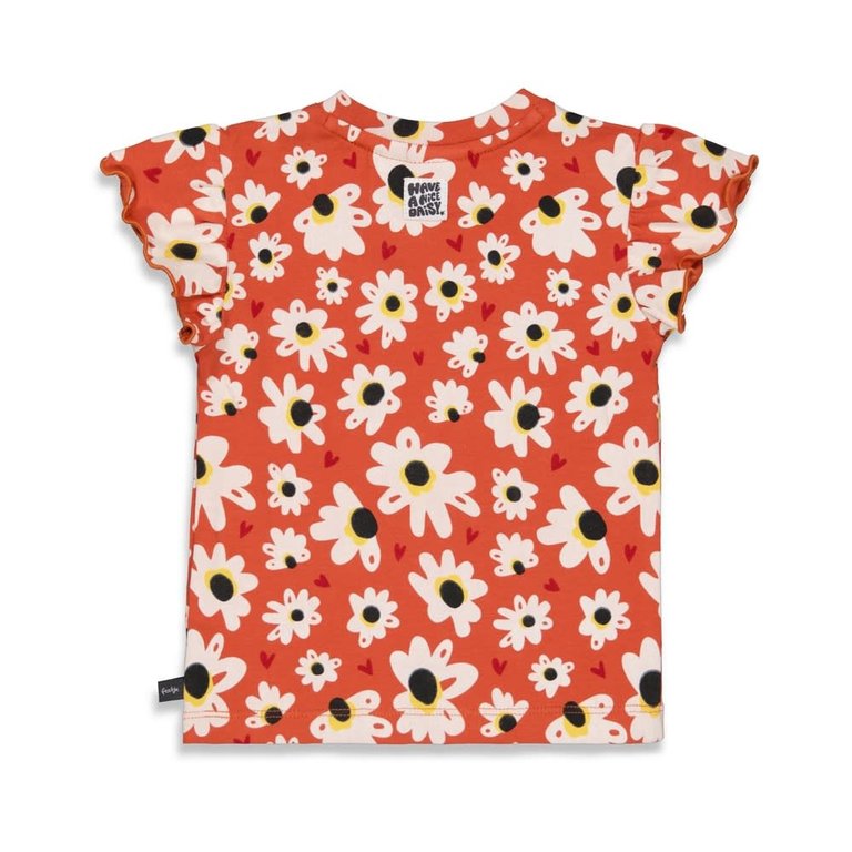 Feetje T-shirt AOP | Have a nice Daisy | Roest
