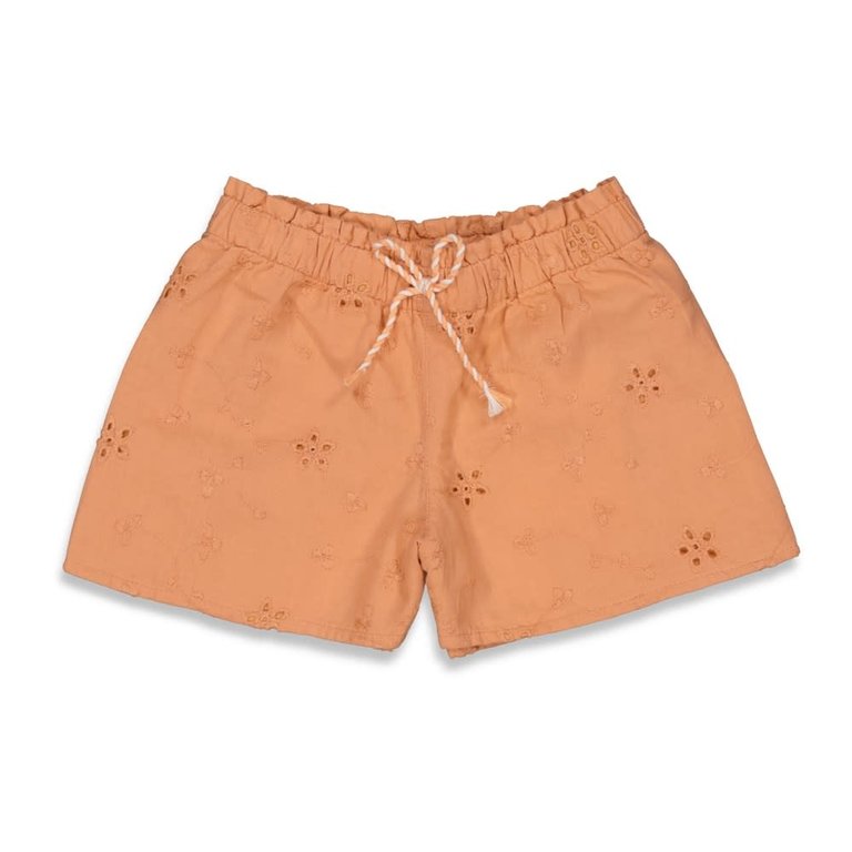 Feetje Short broderie | Summer Denim | Perzik