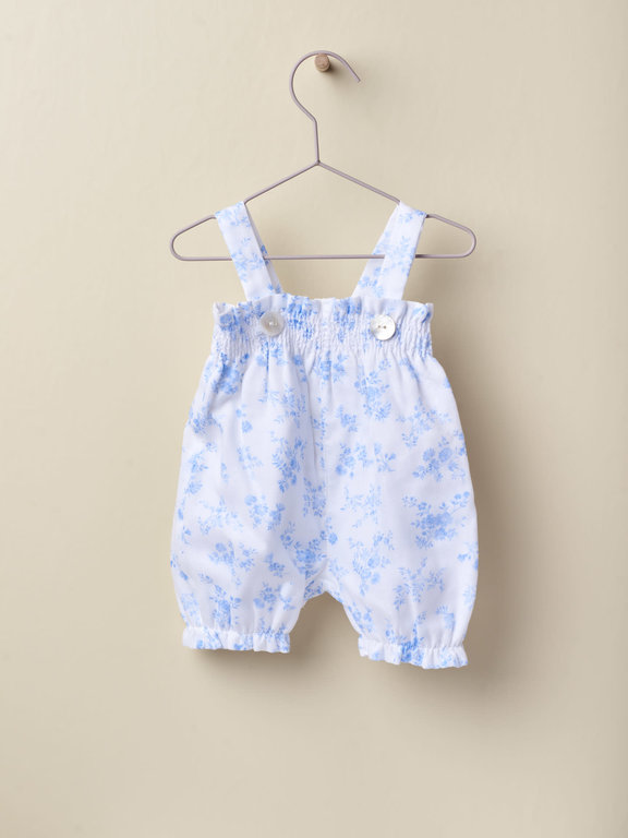 Wedoble Shortie met galgjes | wit / blauw | gebloemd