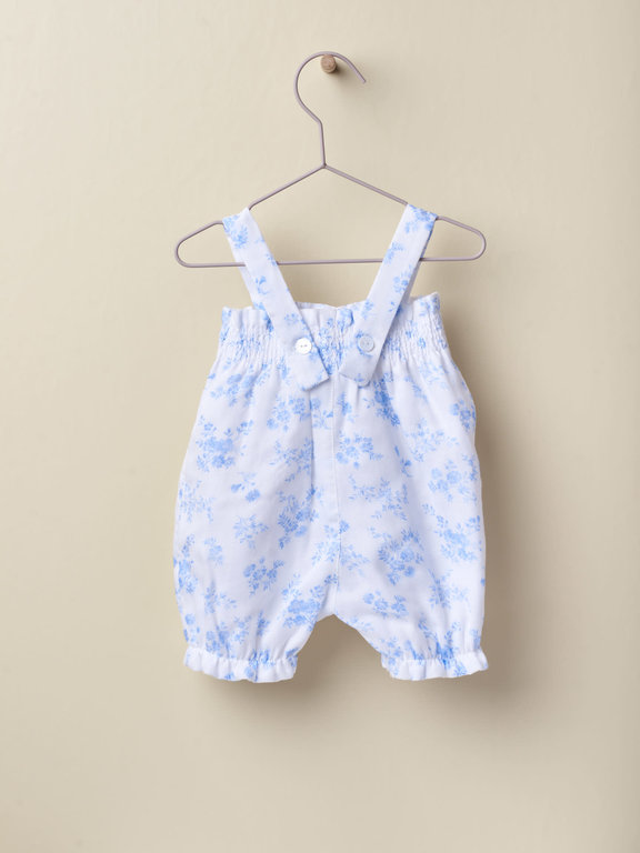 Wedoble Shortie met galgjes | wit / blauw | gebloemd