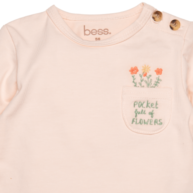 BESS Shirt | long sleeves | Pocket Flowers | Blush