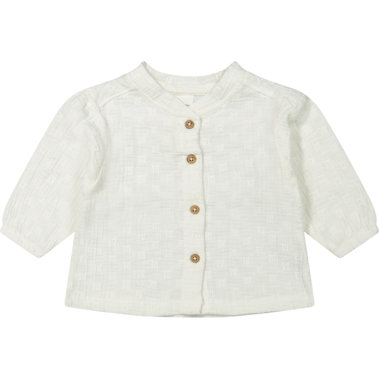 Riffle Blouse | Off White Woven All Over Embroidery