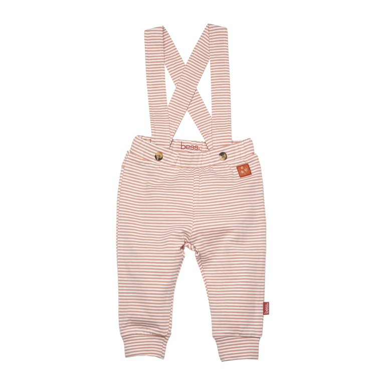 BESS Dungaree Striped | Dusty Rose