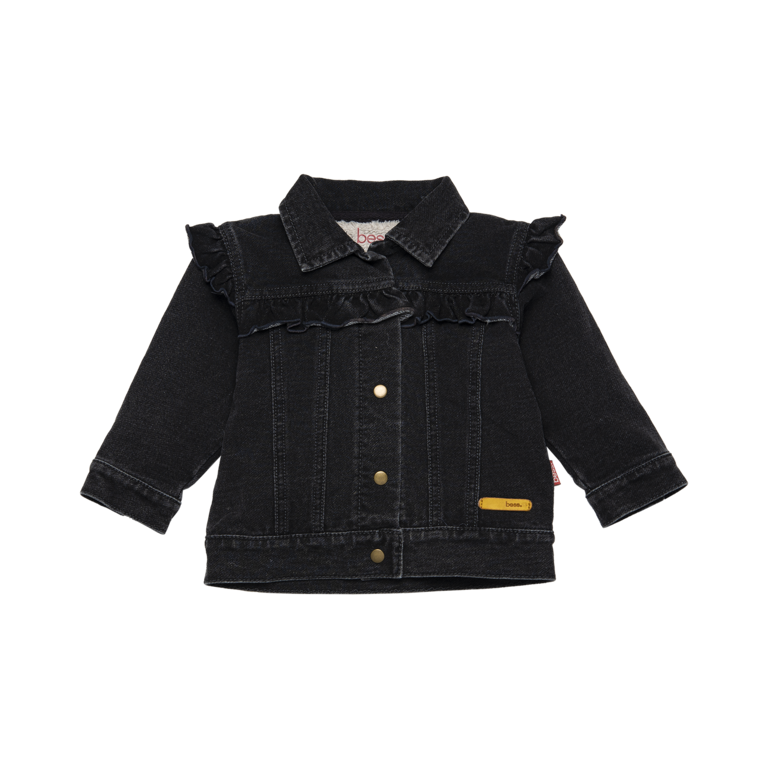 BESS Jacket Denim/Teddy Ruffles | Black Denim