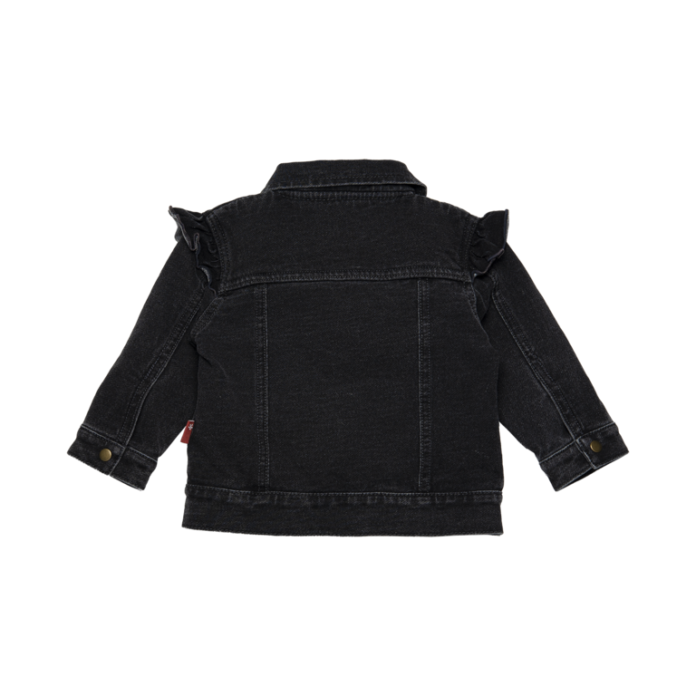 BESS Jacket Denim/Teddy Ruffles | Black Denim