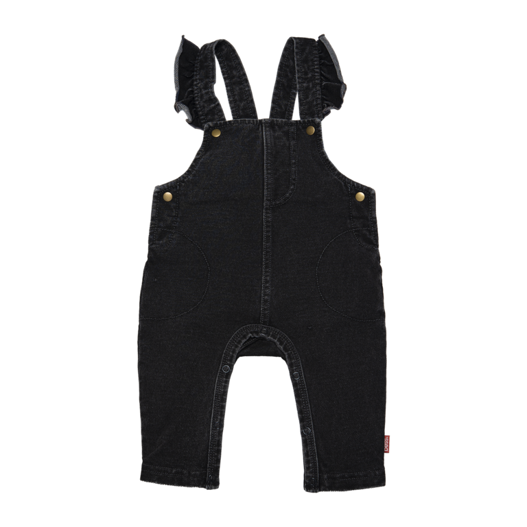 BESS Salopette Denim Ruffles | Black Denim