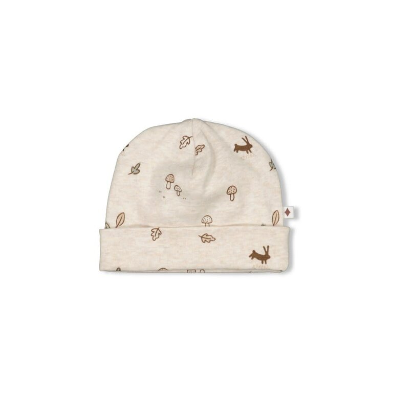 Feetje Mutsje AOP | Little Forest Friends | Offwhite melange