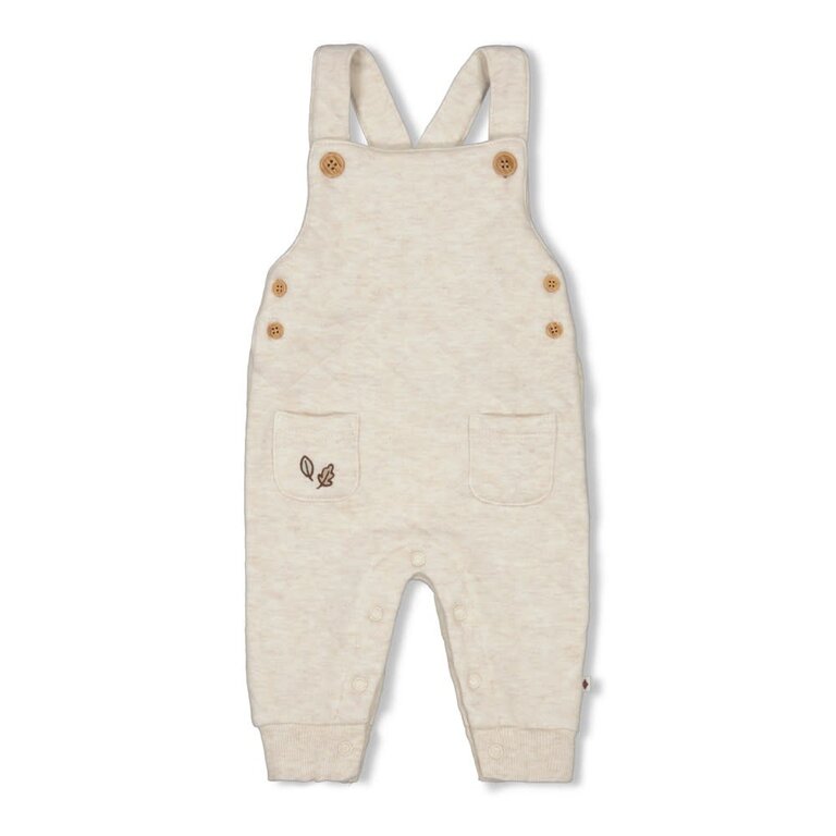 Feetje Tuinbroek | Little Forest Friends | Offwhite melange