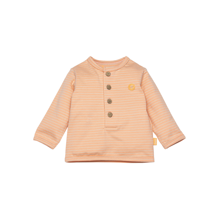 BESS Shirt Henley Striped | Peach