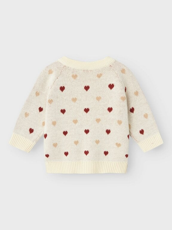 Lil' Atelier NBFSARAN LS KNIT CARD HEART LIL | Turtledove