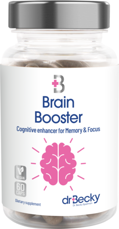 Dr Becky Brain Booster | Concentratie & Prestaties | Nootropics | 60 Vegan capsules Dr Becky Brain Booster | Concentratie & Prestaties | Nootropics | 60 Vegan capsules