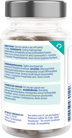 Dr Becky Positive Mind |  Formule tegen Stress en Spanning | 60  Vegan capsules Dr Becky Positive Mind |  Formule tegen Stress en Spanning | 60  Vegan capsules