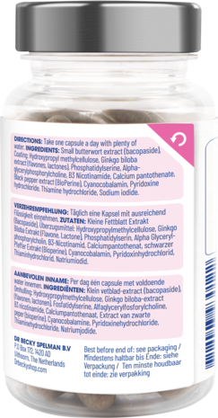 Dr Becky Brain Booster | Concentratie & Prestaties | Nootropics | 60 Vegan capsules Dr Becky Brain Booster | Concentratie & Prestaties | Nootropics | 60 Vegan capsules