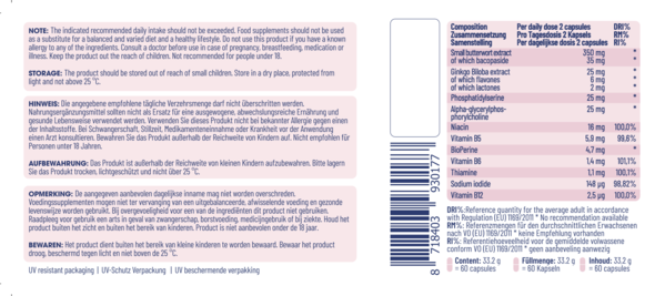 Dr Becky Brain Booster | Concentratie & Prestaties | Nootropics | 60 Vegan capsules Dr Becky Brain Booster | Concentratie & Prestaties | Nootropics | 60 Vegan capsules