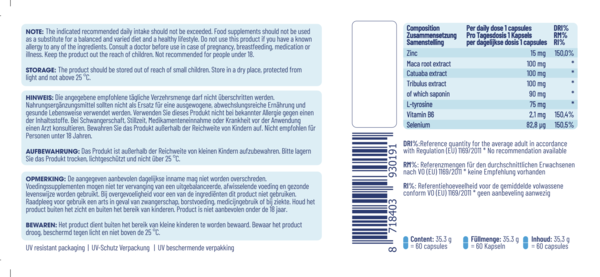 Dr Becky Agent Performer | Libido Man | Ondersteunt erectie | 60 Vegan capsules Dr Becky Agent Performer | Libido Man | Ondersteunt erectie | 60 Vegan capsules