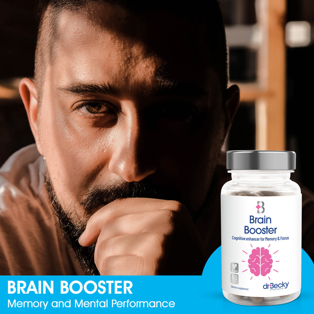 Dr Becky Brain Booster | Concentration & Performance | Nootropics | 60 Vegan capsules
