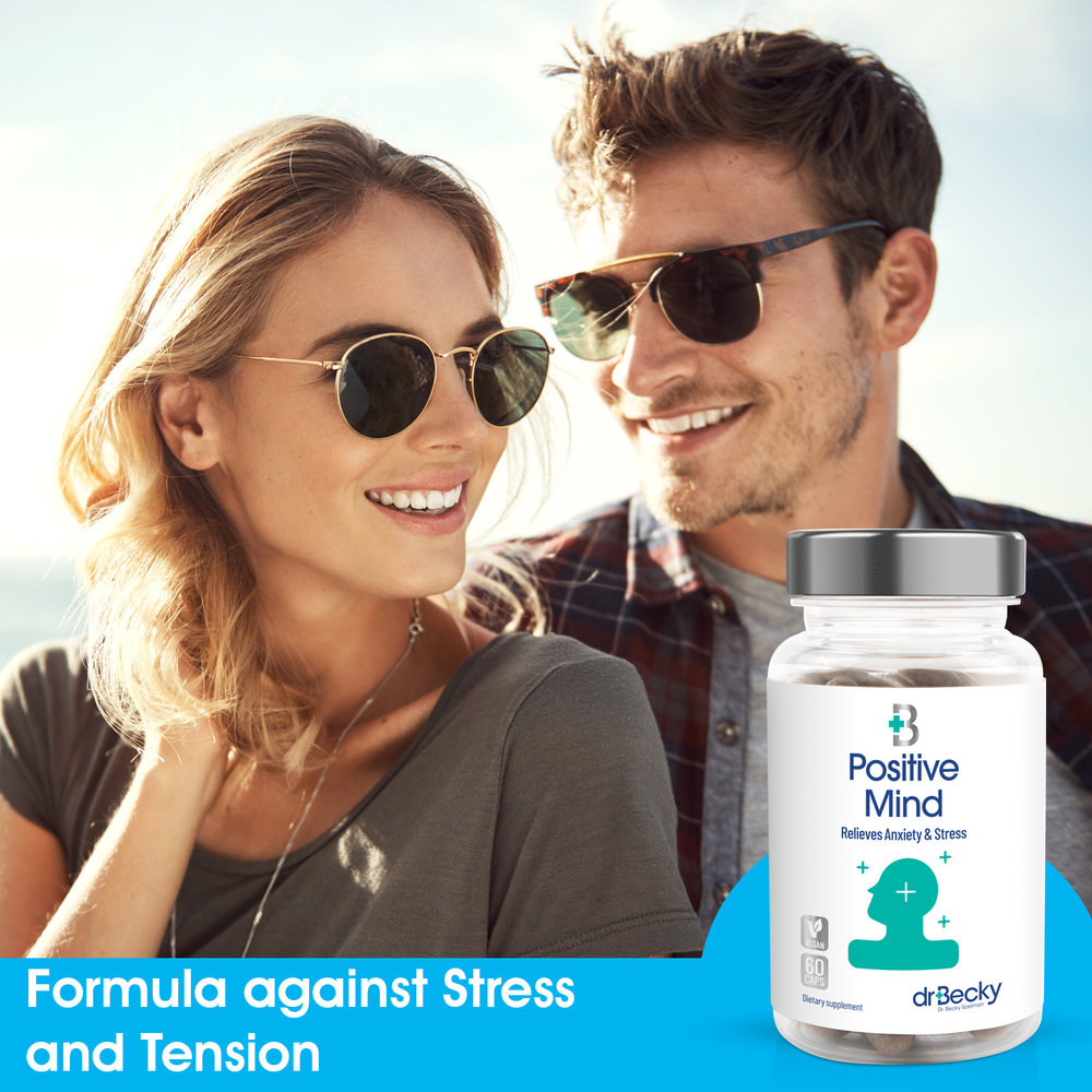 Dr Becky Positive Mind | Formula against Stress and Tension | 60 Vegan capsules Dr Becky Positive Mind | Formula against Stress and Tension | 60 Vegan capsules