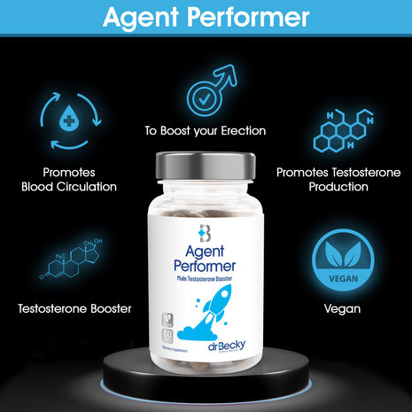 Dr Becky Agent Performer | Libido Man | Ondersteunt erectie | 60 Vegan capsules Dr Becky Agent Performer | Libido Man | Ondersteunt erectie | 60 Vegan capsules