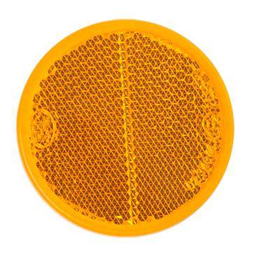Orange/gelber Reflektor 58 mm selbstklebend rund - Anhängershop