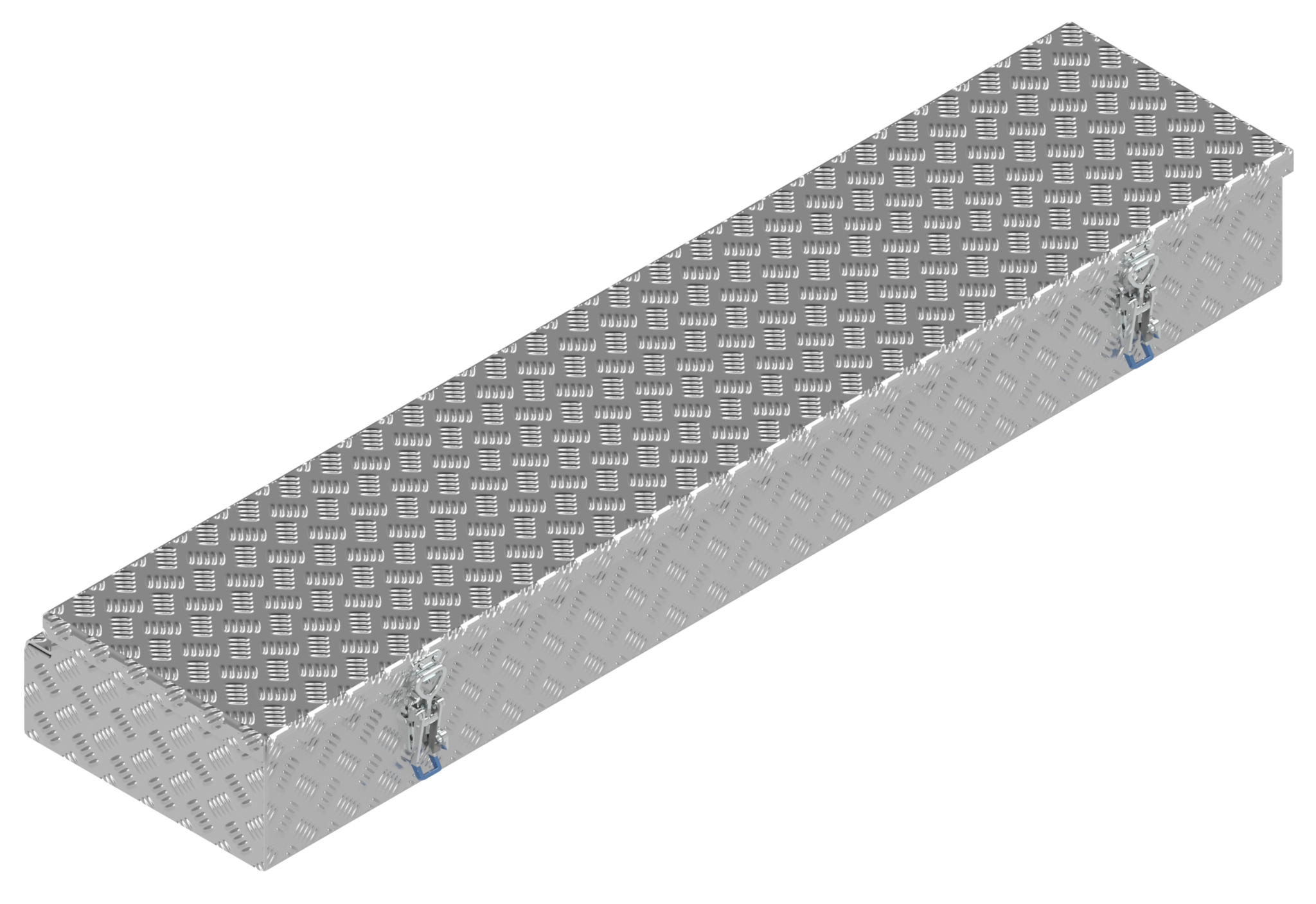 DE HAAN BOX HL - 1618x391x190 mm - wasser- und staubdichte Aluminium-Riffelblechbox - mit Butterfly-Schloss oder Spange