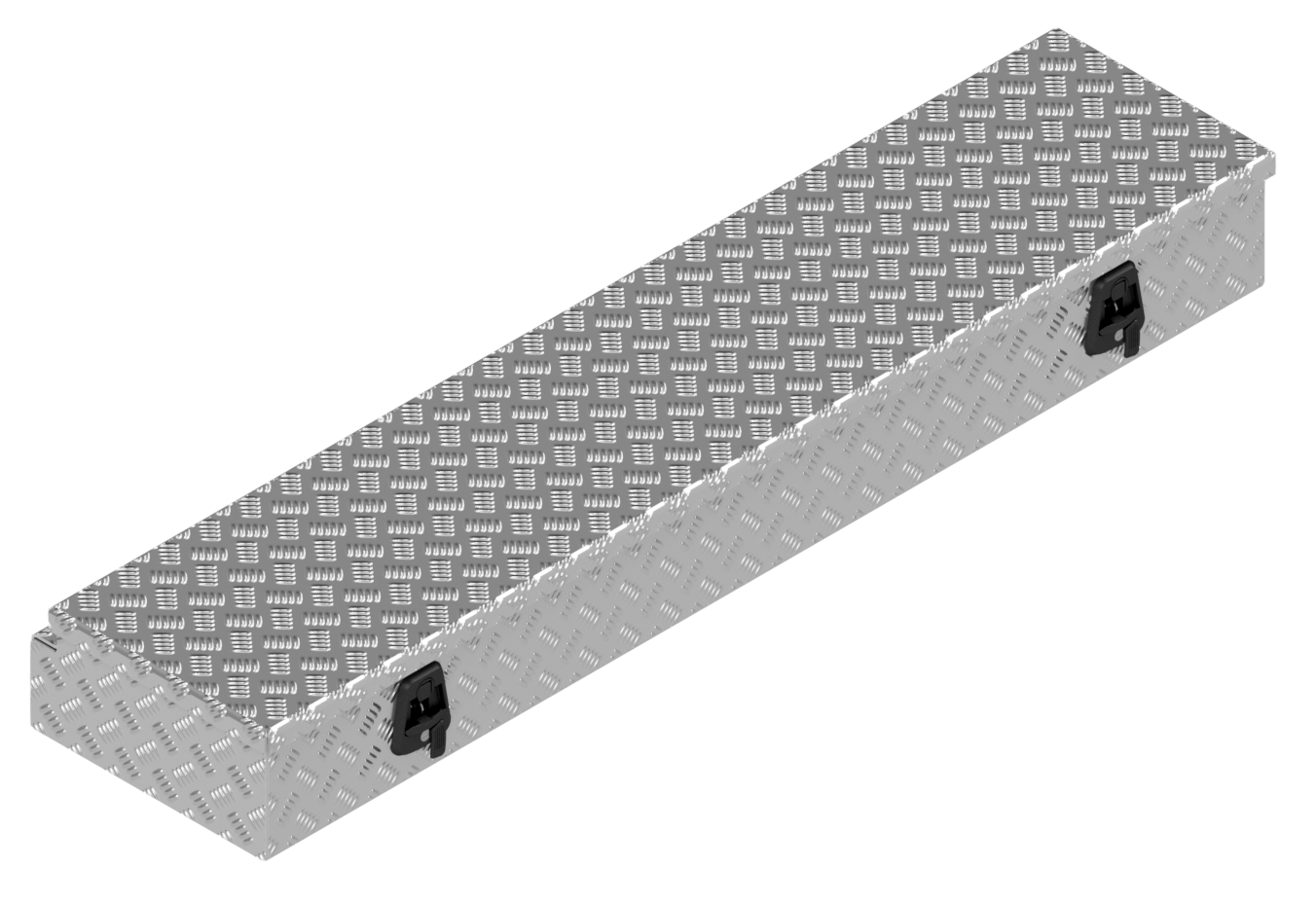 DE HAAN BOX HL - 1618x391x190 mm - wasser- und staubdichte Aluminium-Riffelblechbox - mit Butterfly-Schloss oder Spange