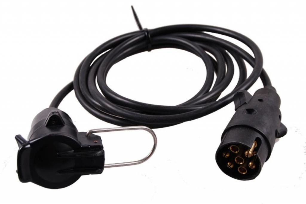 Verlängerungskabel 5m Kabel mit Kupplung + Stecker 7 pol 7x0,5 mm² schwarz  Anhänger Beleuchtung Anschlusskabel Hänger