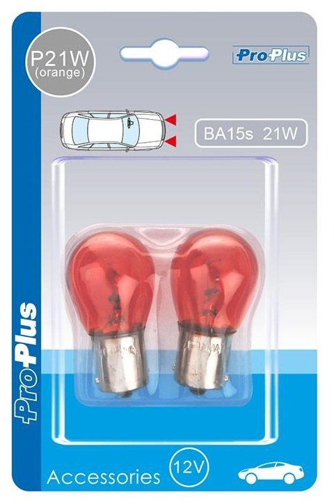 Satz mit 2 Glühbirnen Orange , Bajonett Sockel 12V 21/W ( Orange Blinker) - 5 Stunden Anschluss