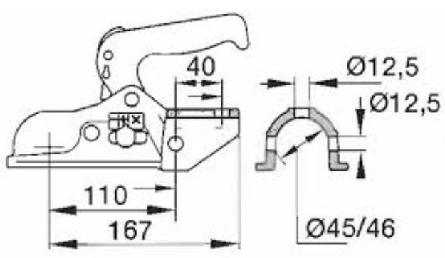 Winterhoff/Albe EM300RA - rund 45 mm - 3000 kg - gebremste Kugelkupplung