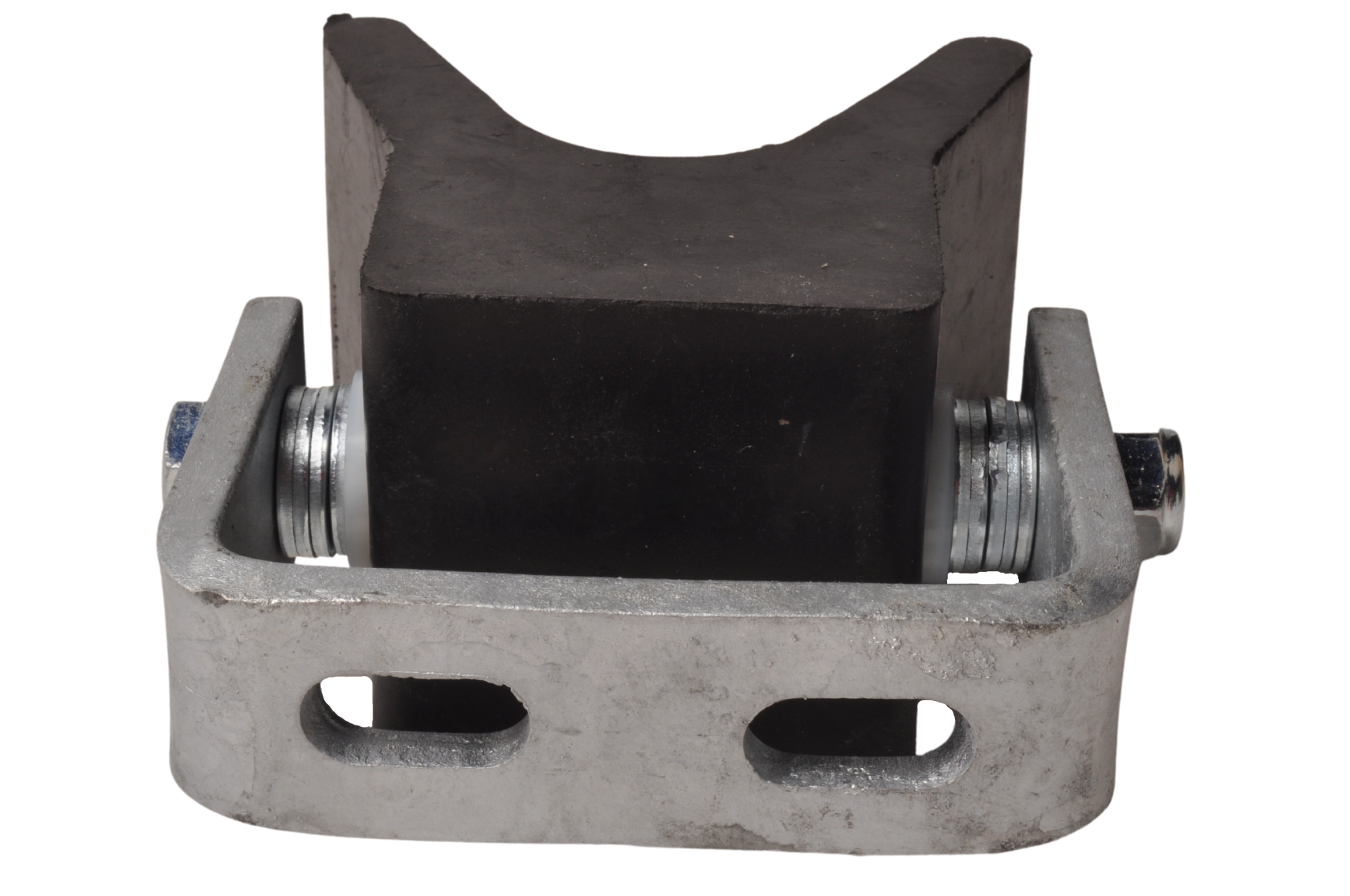 Fangmaul auf Träger - schwarz - 105x100 mm - mit Langlöchern