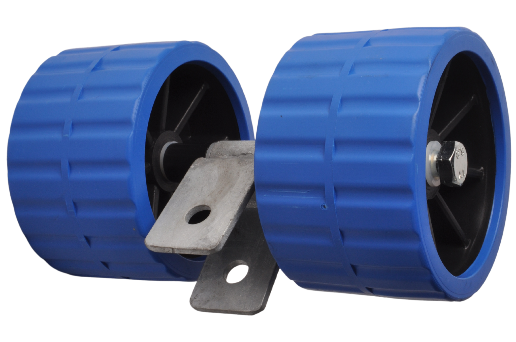 Kunststoffrollensatz - blau - 74x120 mm auf Kippblock 30 mm