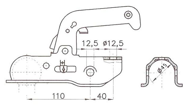 Albe - EM220RA - rund 45 mm - 2200 kg - gebremste Kupplung
