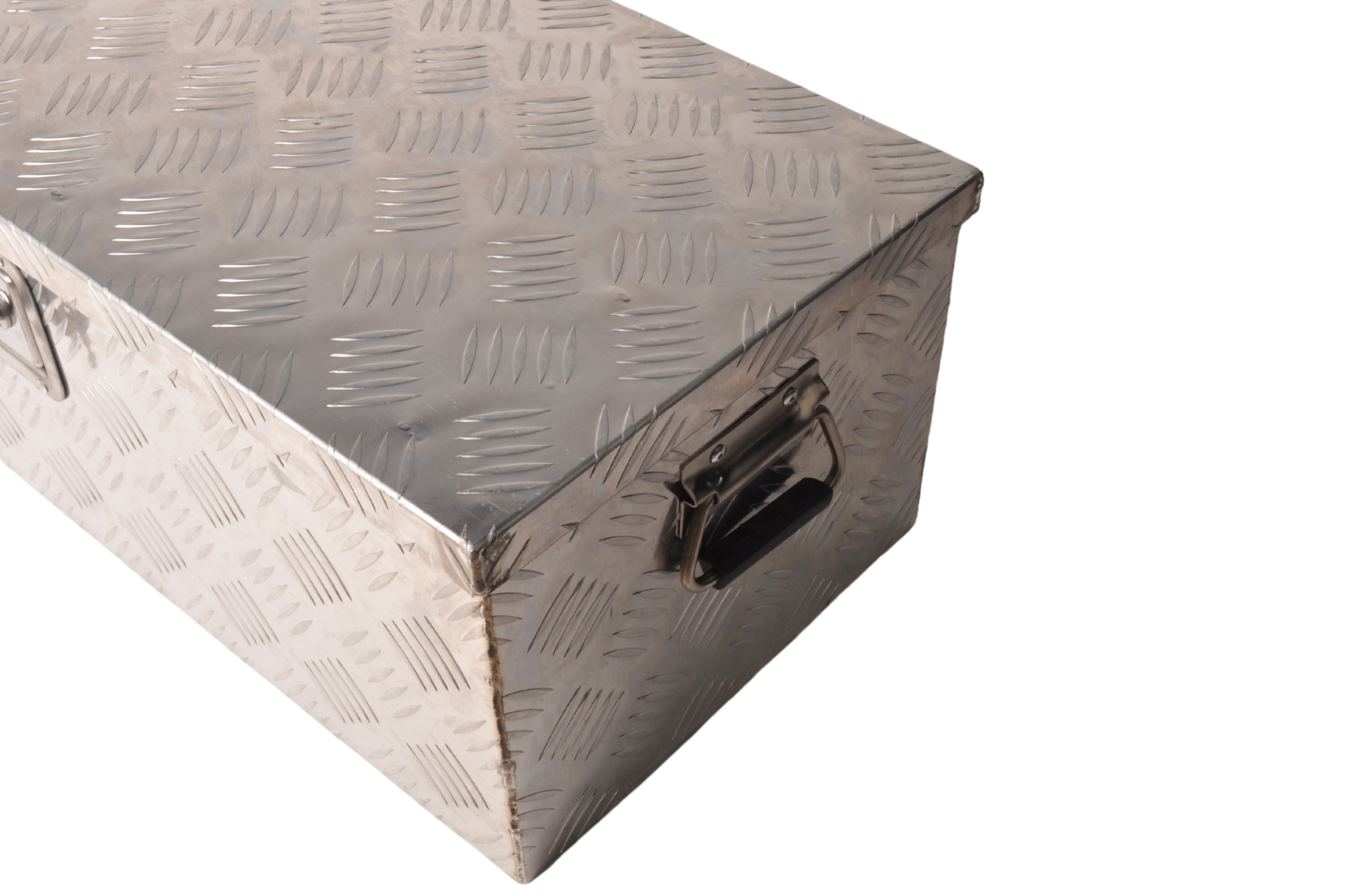 Riffelblech Aluminium Deichselkasten/Werkzeugkasten 760x330x245 mm - inkl. integriertem Zylinderschloss