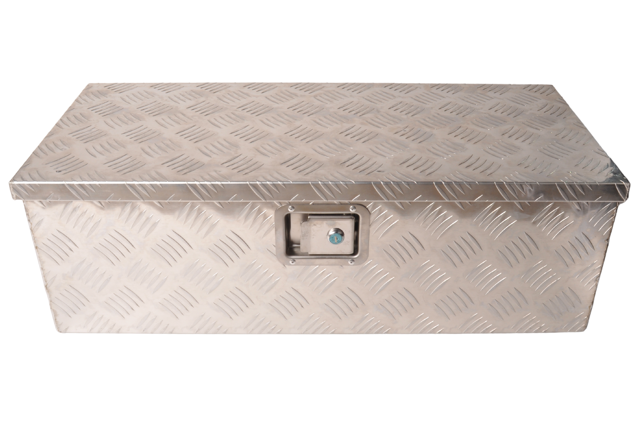 Riffelblech Aluminium Deichselkasten/Werkzeugkasten 760x330x245 mm - inkl. integriertem Zylinderschloss