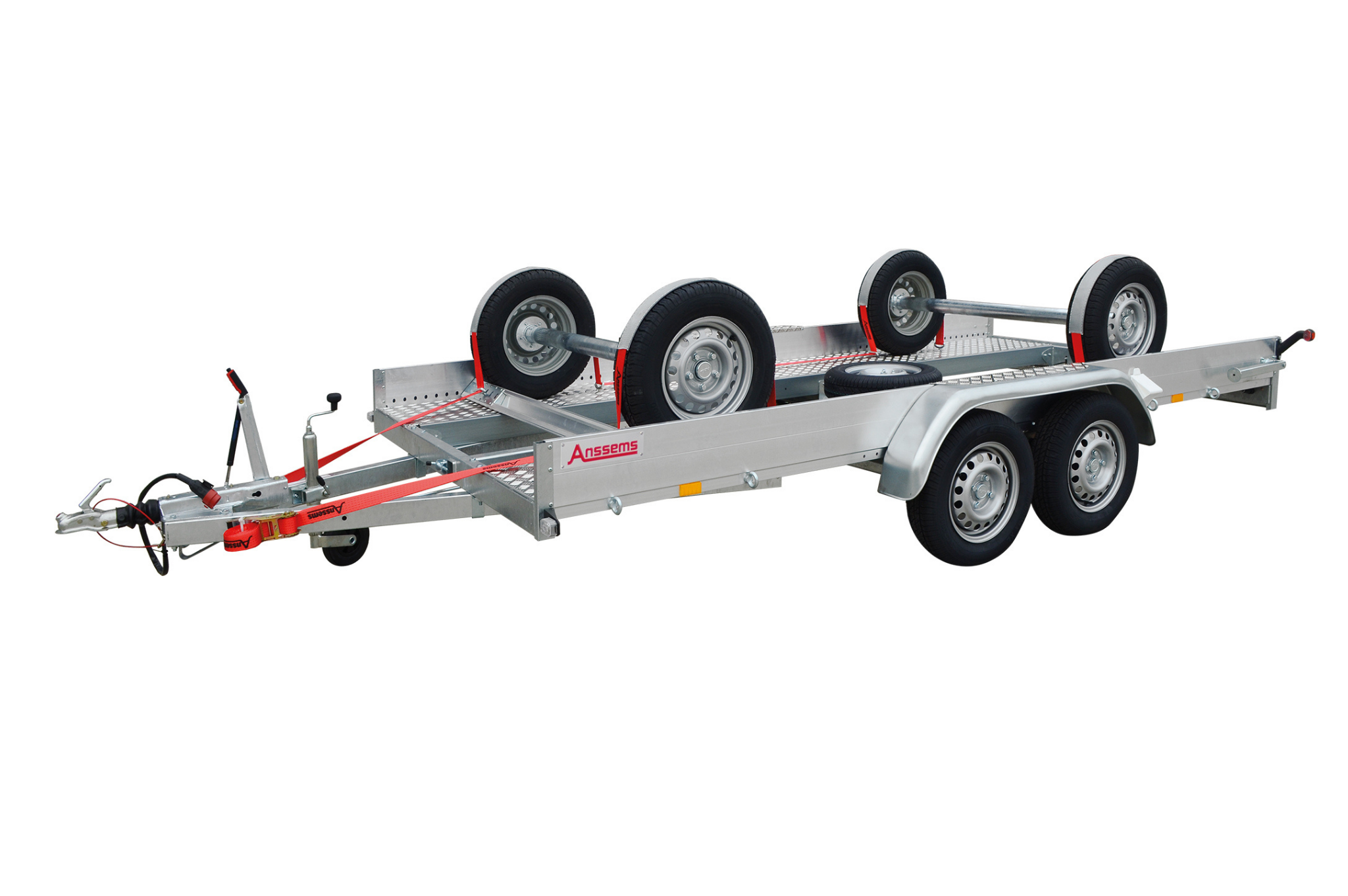 Kompletter Satz Zurrgurte für Autotransporter - rot - passend für Anssems AMT / MSX