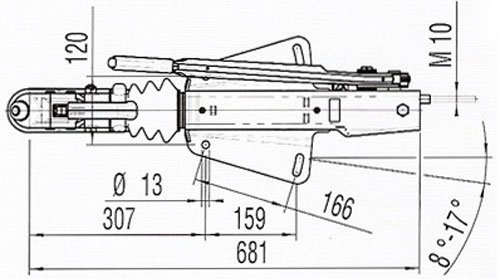 AL-KO Auflaufbremse 251S - 2600 kg maximale Anhängelast - V-Deichselanschluss - Aufbau