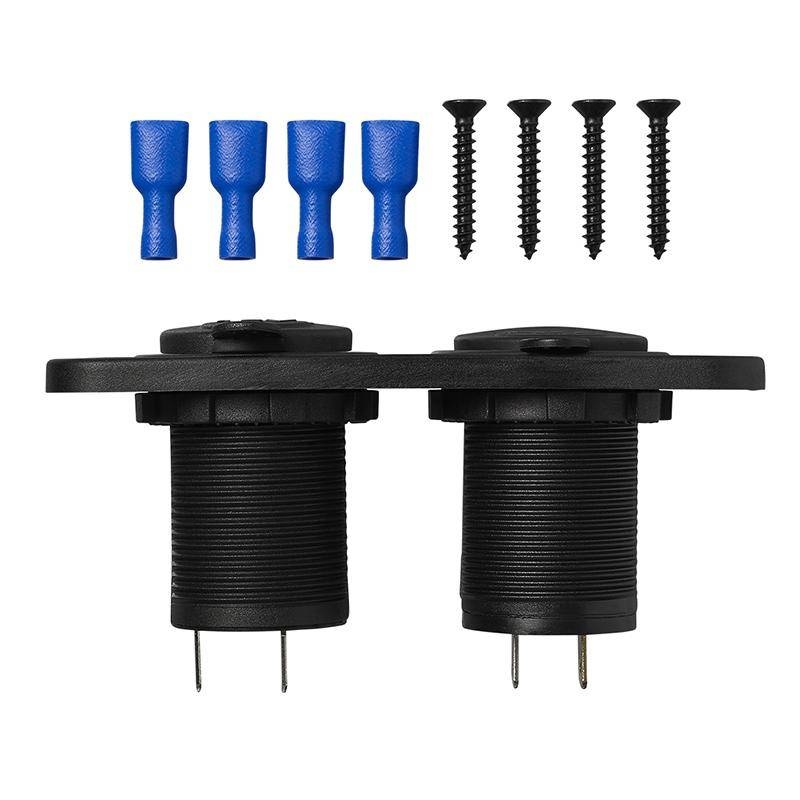 Einbausatz - DIN-Steckdose + 2x USB-Anschluss 2x2100mA