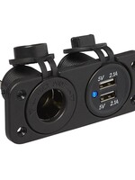 Cantonal Einbausatz - DIN-Steckdose + 2x USB-Anschluss 2x2100mA