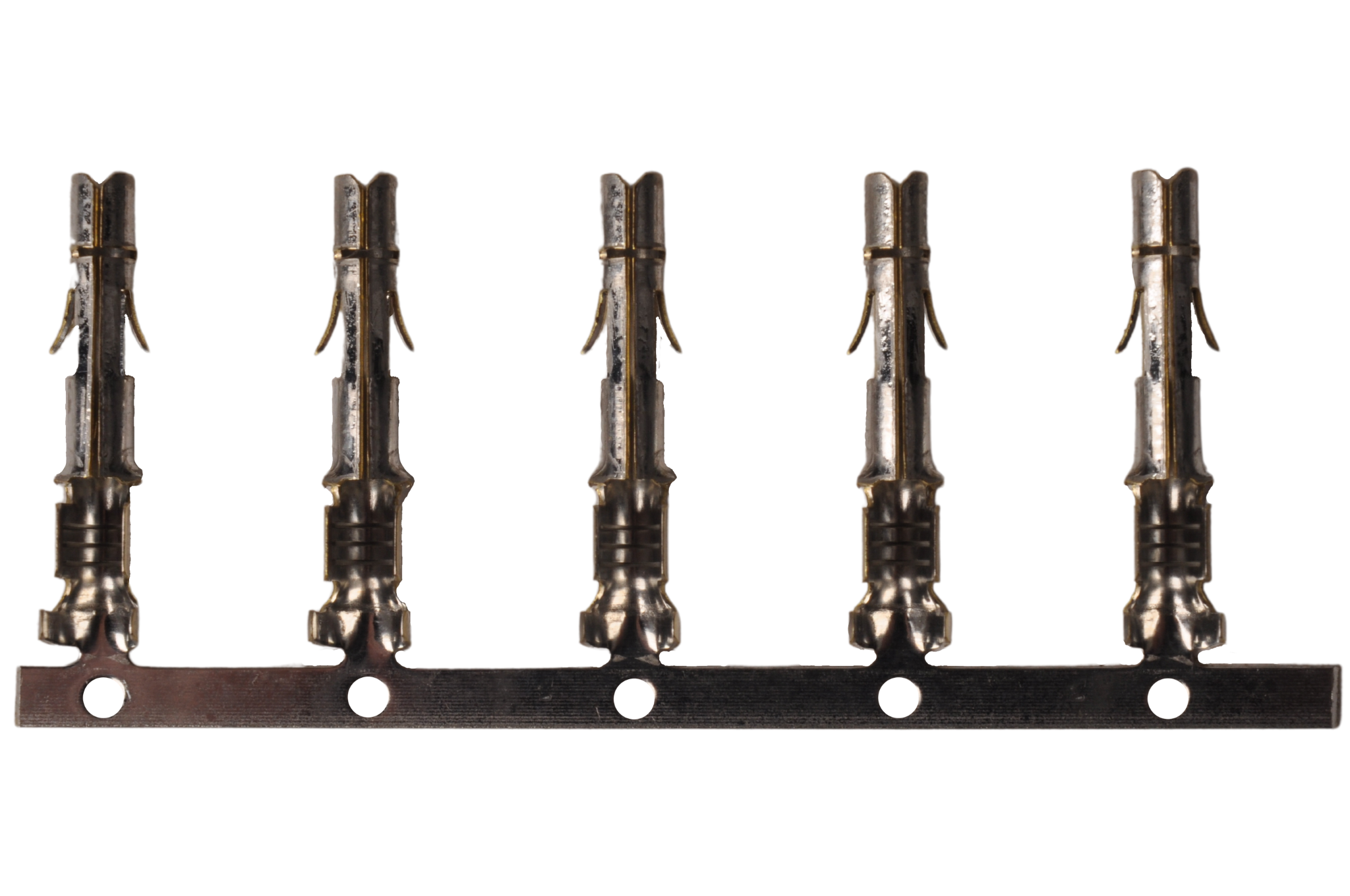 Aspock-Stecker links - 5 Stifte/Draht - gelb