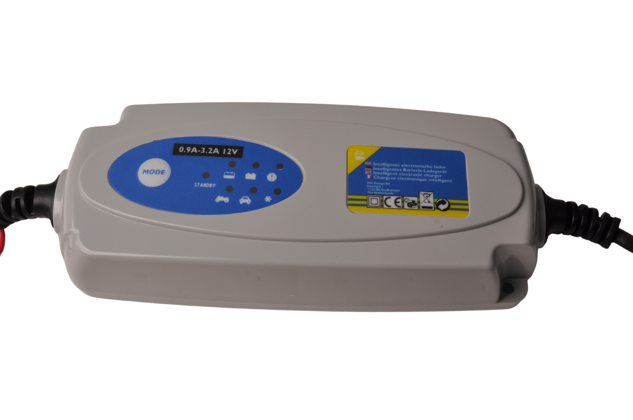 Batterieladegerät Smart 12V 0,9-3,2Amp mit 3-stufigem Ladeprogramm, schneller und sicherer.