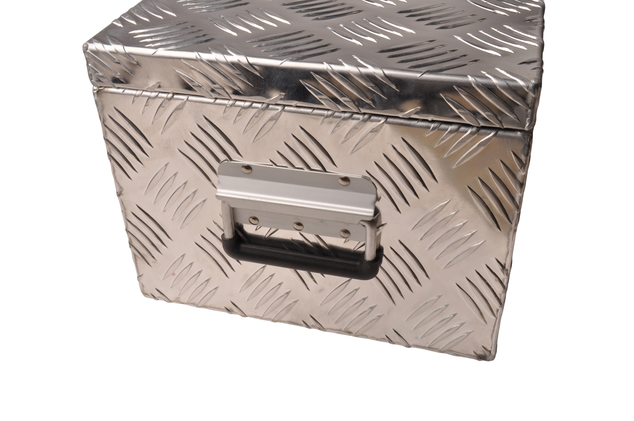 Riffelblech-Aluminium-Pinnenkasten/Werkzeugkasten mit Griffen 760x300x235 mm - enthält