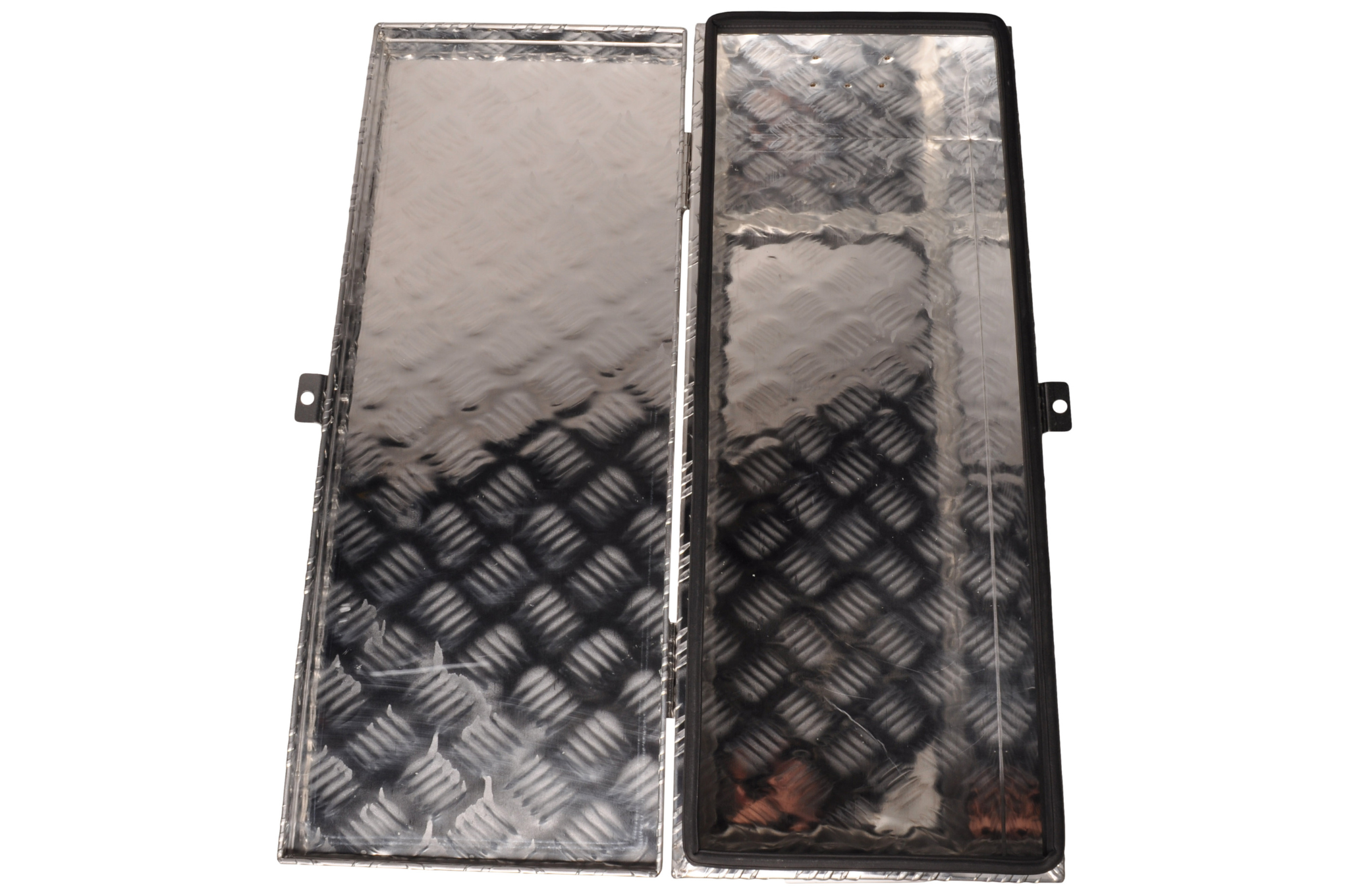 Riffelblech-Aluminium-Pinnenkasten/Werkzeugkasten mit Griffen 760x300x235 mm - enthält