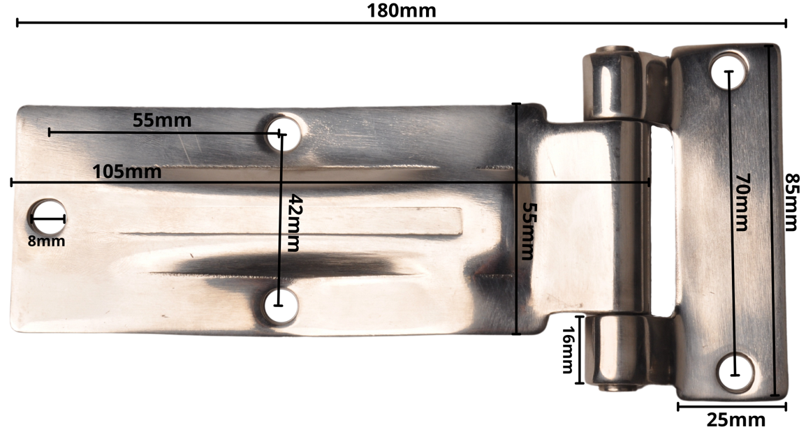 Edelstahl gebogenes Türscharnier 180mm