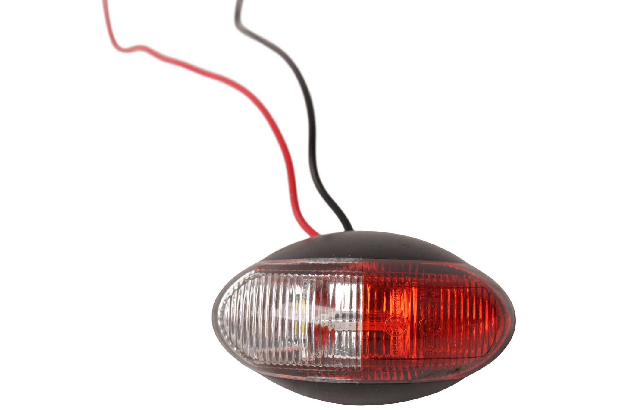 Design Begrenzungsleuchte Anhänger rot/weiße LED auf Halterung