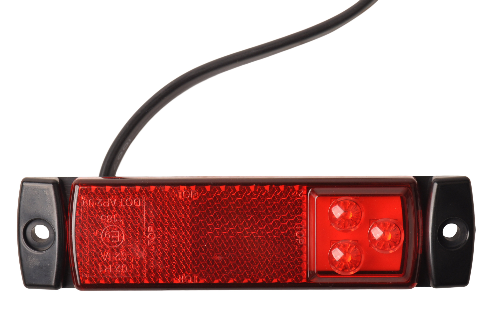 LED Begrenzungsleuchte rot-weiß, 9 Dioden 12V-24V