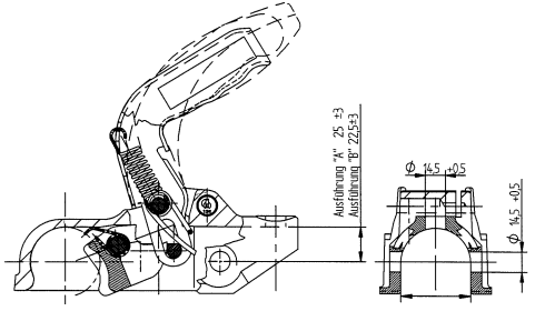 Knott K35A - rund 50 mm - 3500 kg - Gebremste Kupplung